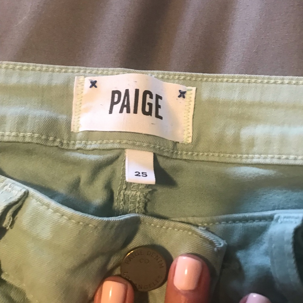 Paige Skinny Jeans - Seafoam Green